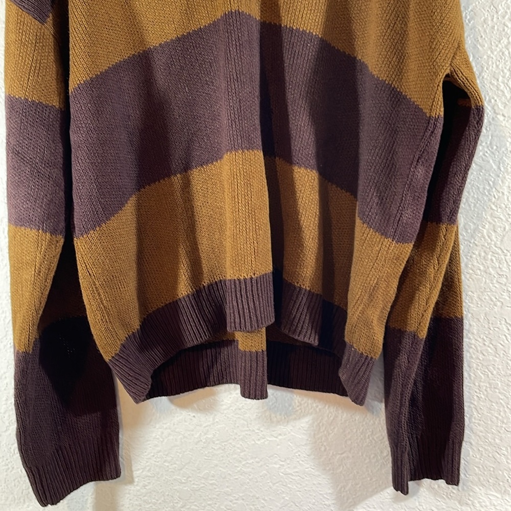 URBAN OUTFITTERS Brown Striped Sweater Top Size Medium NEW - Picture 4 of 12